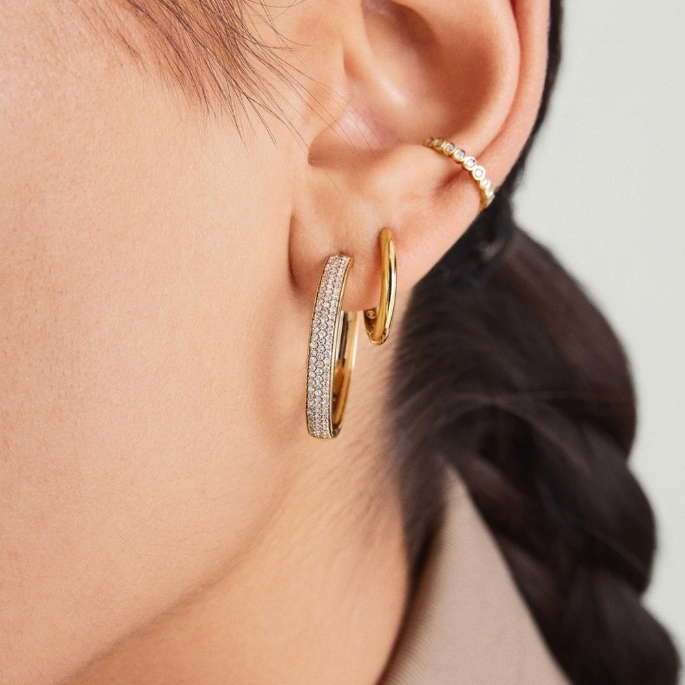 Mejuri Bold Pave Diamond Large Hoops